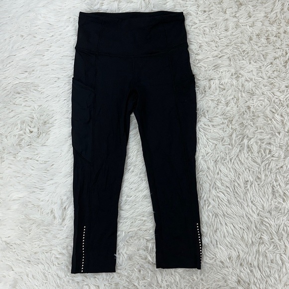 Lululemon Fast & Free Crop II *Nulux 19" Black - Picture 1 of 6